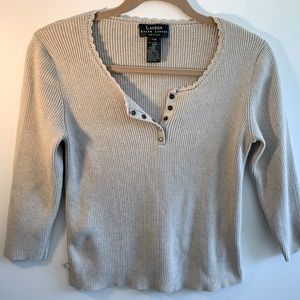 Lauren Ralph Lauren RIbbed Henley Top